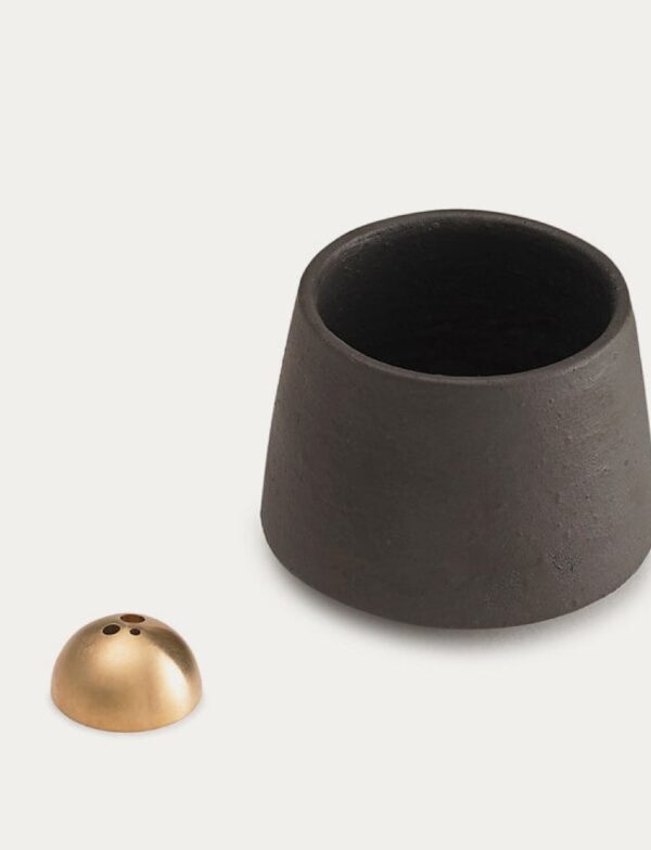 Black Mini Incense Pot - Black Matt Stoneware