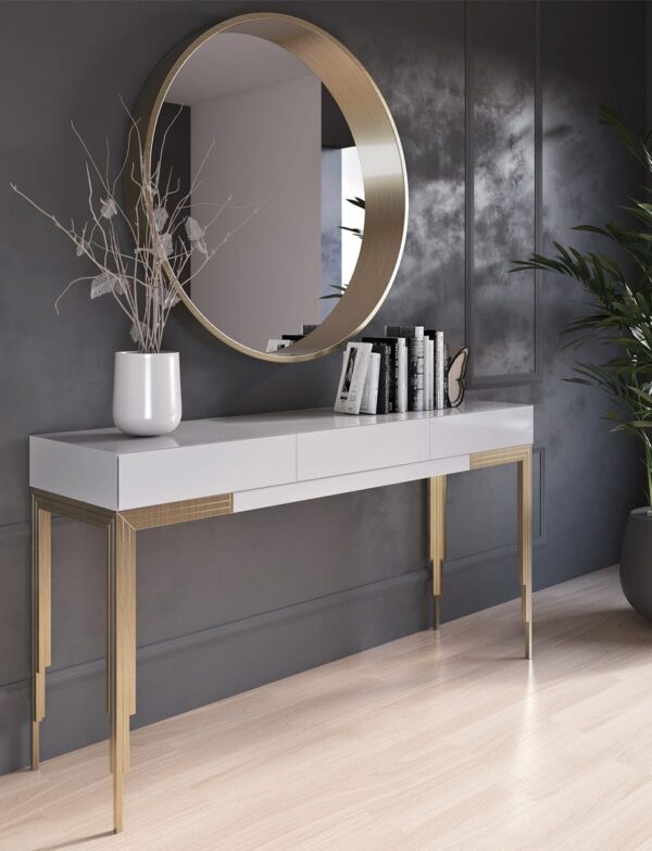 Custom-Made Console Table with Mirror