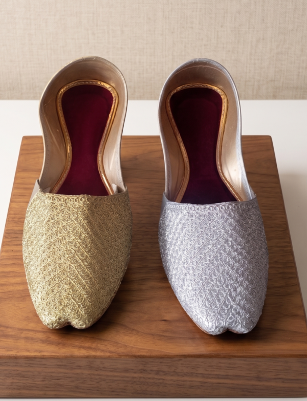 Traditional Textured Velvet Khussas