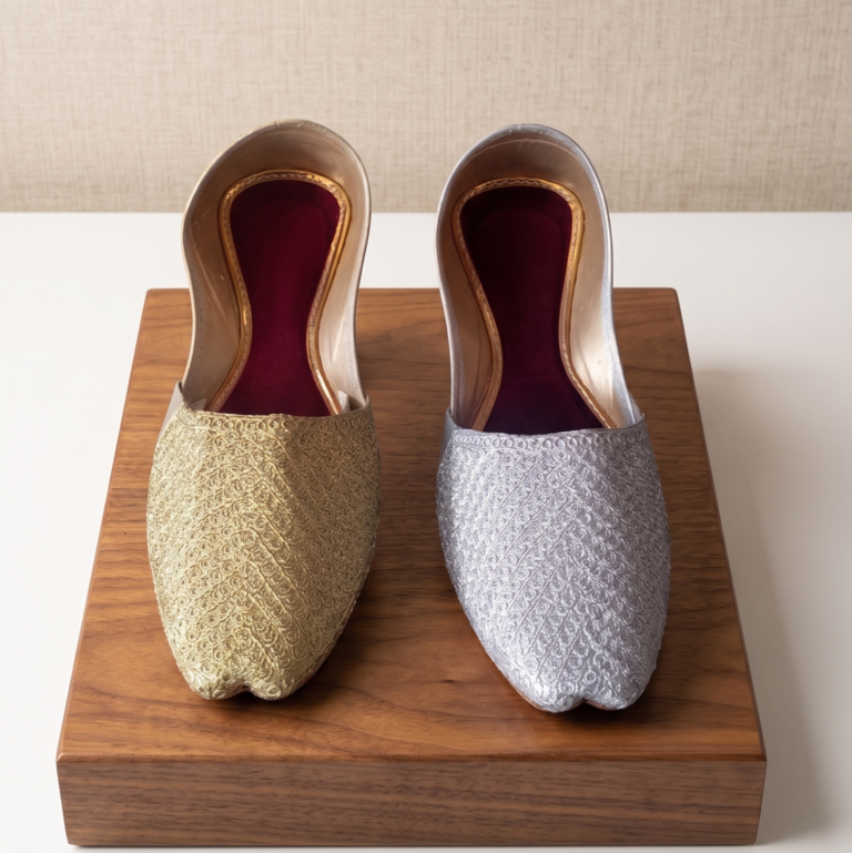 Traditional Textured Velvet Khussas